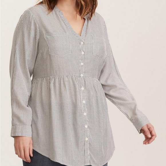 torrid Other - Emma - Striped Challis Babydoll Tunic